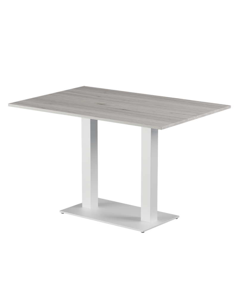 Tisch ALFA DUO Weiss mit Laminierte-Platten 18 mm