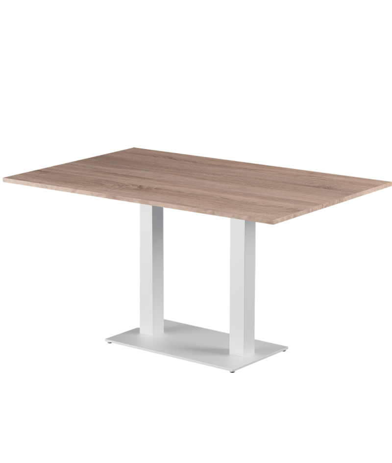 Tisch ALFA DUO Weiss mit Laminierte-Platten 18 mm
