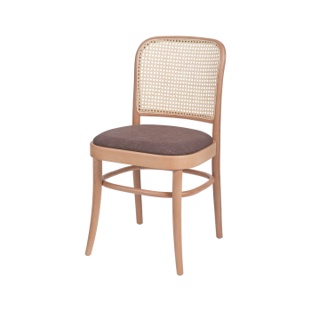 Bugholzstuhl LOOMI 811 Rattan mit braunem Sitz