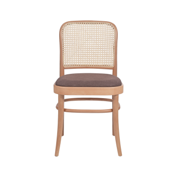 Bugholzstuhl LOOMI 811 Rattan mit braunem Sitz