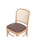 Bugholzstuhl LOOMI 811 Rattan mit braunem Sitz