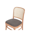 Bugholzstuhl LOOMI 811 Rattan mit grauem Sitz