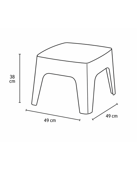Tisch DUNA-T 49x49 Hellgrau