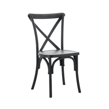 Stuhl CROSS-BACK WOOD Schwarz