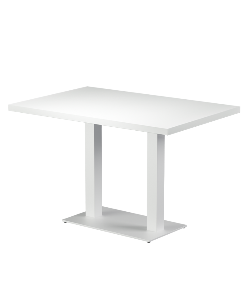 Tisch ALFA DUO Weiß mit Furnierte-Platten