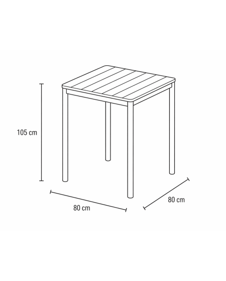 Tisch TERRAZZA BAR 80x80 Dunkelgrau