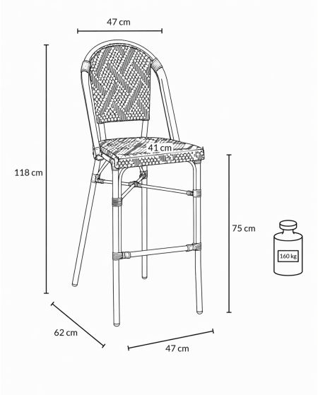 Stuhl MATTEO BAR TX.7001