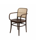 Bugholzstuhl LOOMI 811 ARM Rattan Walnuss