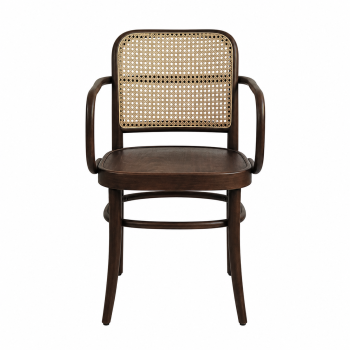 Bugholzstuhl LOOMI 811 ARM Rattan Walnuss