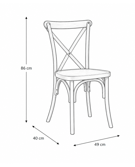 Stuhl CROSS-BACK WOOD Schwarz