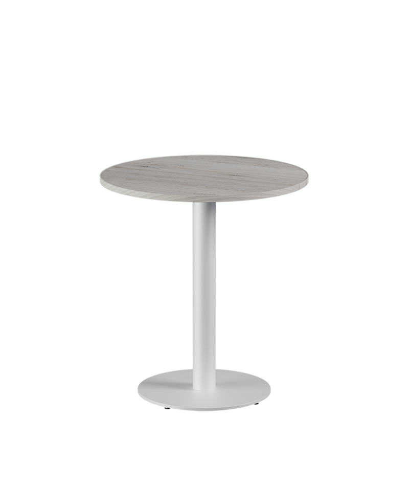 Tisch ALFA R Weiss mit Laminierte-Platten 28 mm