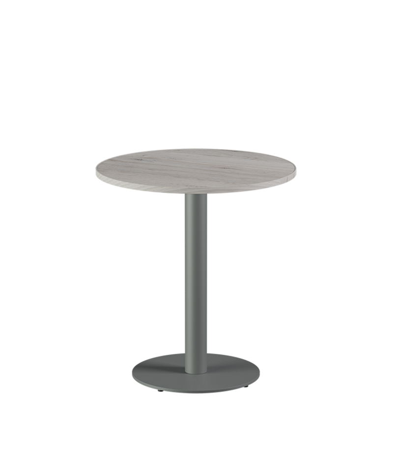 Tisch ALFA R Grau mit Laminierte-Platten 28 mm