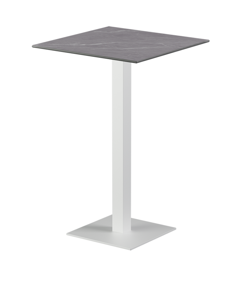 Tisch ALFA BAR Weiss mit Sintersteinplatte