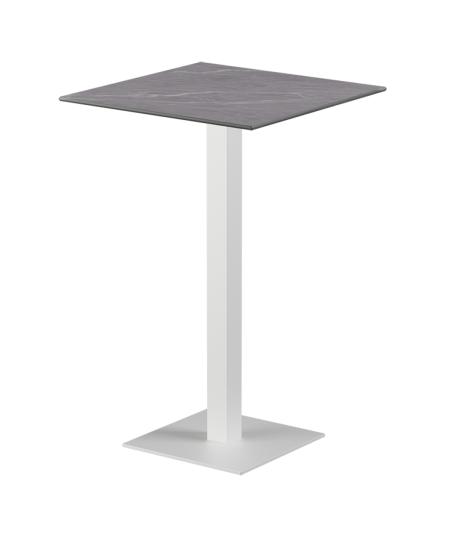Tisch ALFA BAR Weiss mit Sintersteinplatte
