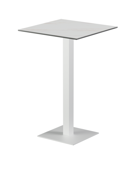 Tisch ALFA BAR Weiss mit Sintersteinplatte