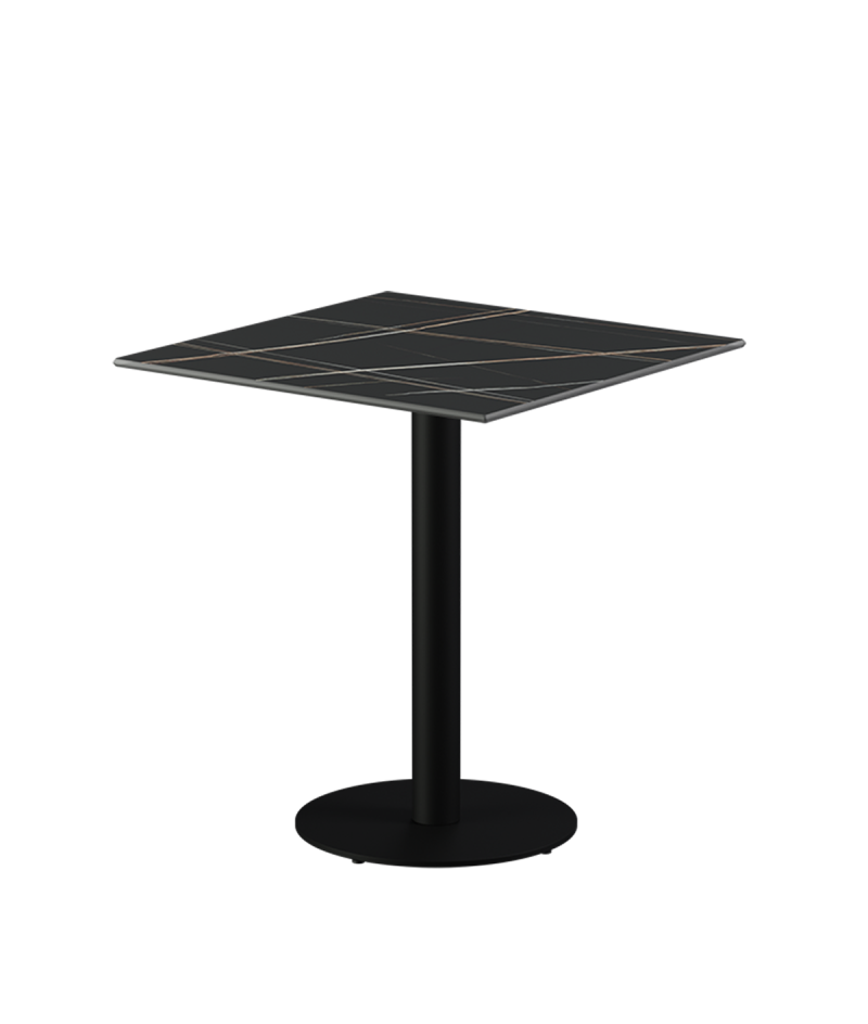 Tisch ALFA R Schwarz mit Sintersteinplatte