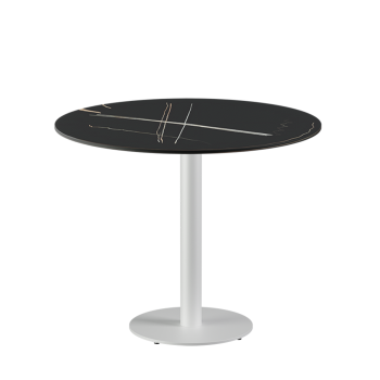 Tisch ALFA R Weiss mit Sintersteinplatte