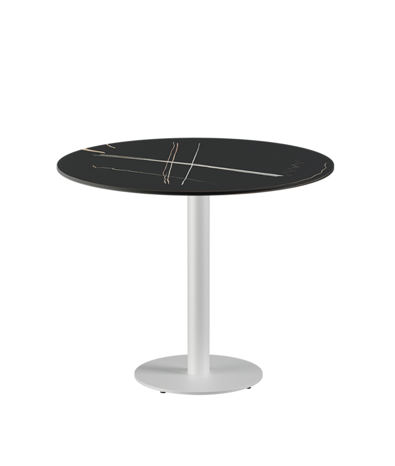 Tisch ALFA R Weiss mit Sintersteinplatte