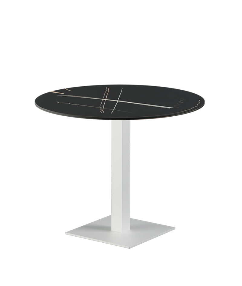 Tisch ALFA S Weiss mit Sintersteinplatte