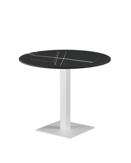 Tisch ALFA S Weiss mit Sintersteinplatte