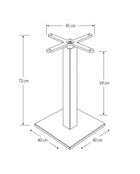 Tischgestell ALFA S 40x40 Grau