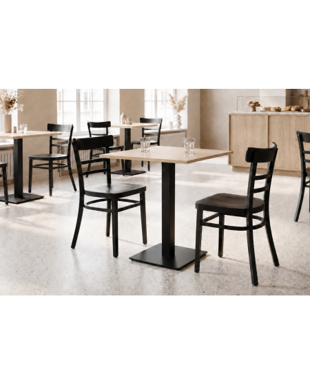 Tisch ALFA S Schwarz mit Laminierte-Platten 18 mm