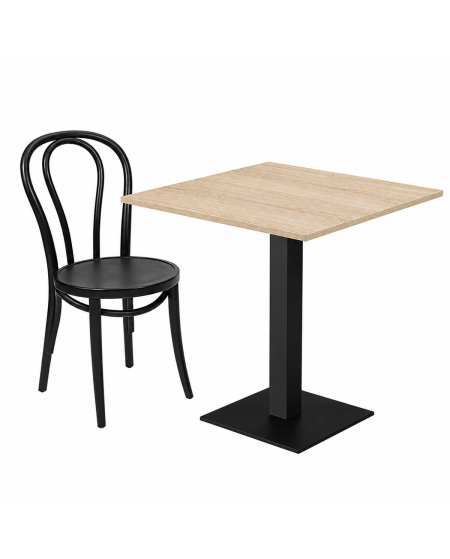 Tisch ALFA S Schwarz mit Laminierte-Platten 18 mm