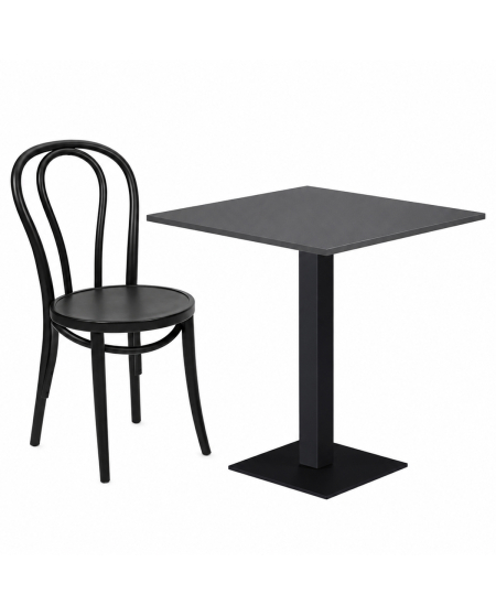 Tisch ALFA S Schwarz mit Laminierte-Platten 18 mm