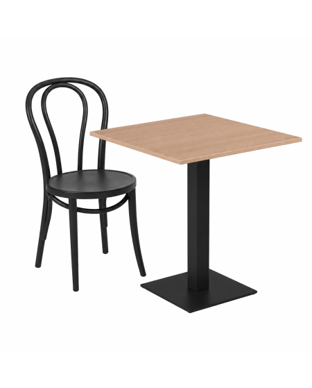 Tisch ALFA S Schwarz mit Laminierte-Platten 18 mm