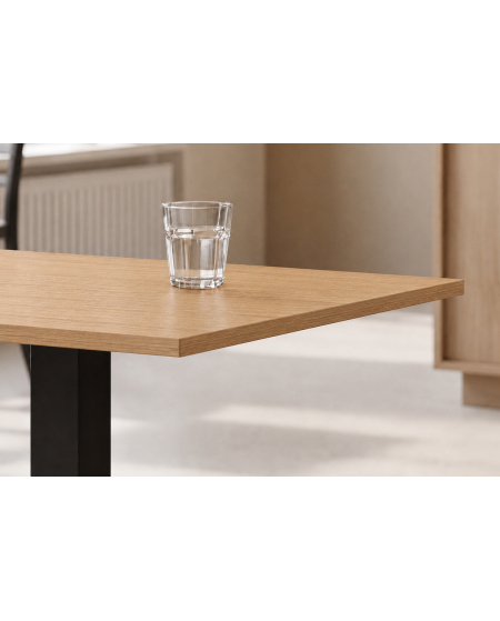 Tisch ALFA S Schwarz mit Laminierte-Platten 18 mm