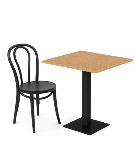 Tisch ALFA S Schwarz mit Laminierte-Platten 18 mm