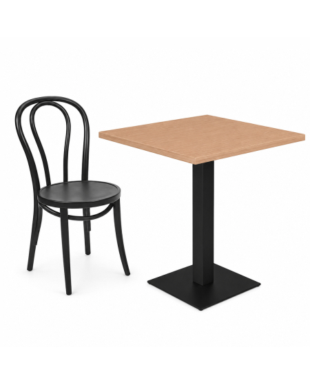 Tisch ALFA S Schwarz mit Laminierte-Platten 18 mm