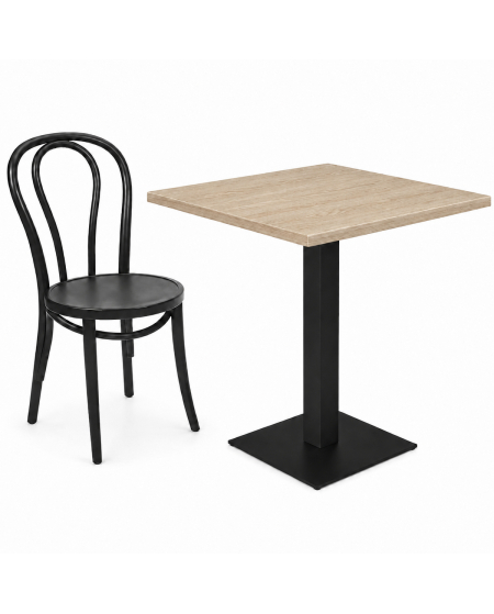 Tisch ALFA S Schwarz mit Laminierte-Platten 18 mm