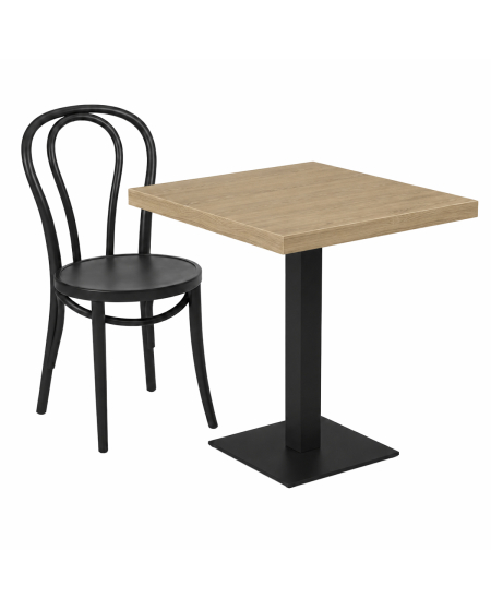 Tisch ALFA S Schwarz mit Laminierte-Platten 18 mm