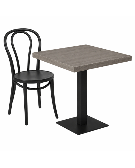 Tisch ALFA S Schwarz mit Laminierte-Platten 18 mm