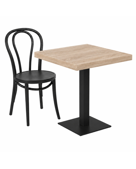 Tisch ALFA S Schwarz mit Laminierte-Platten 18 mm