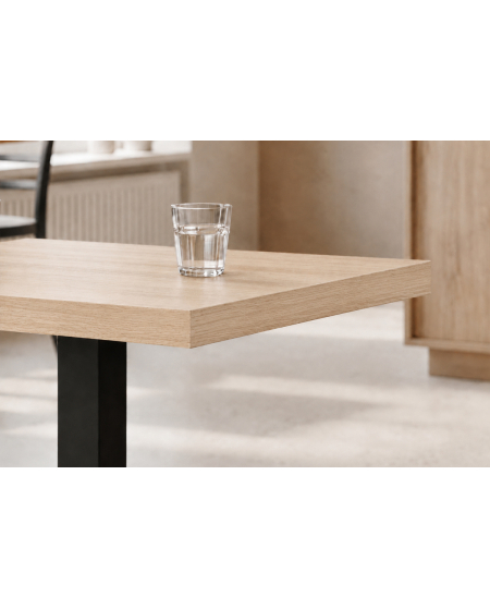 Tisch ALFA S Schwarz mit Laminierte-Platten 18 mm
