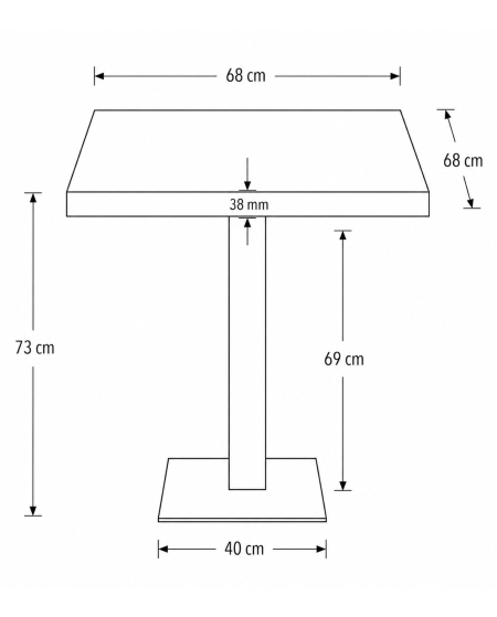 Tisch ALFA S Schwarz mit Laminierte-Platten 18 mm