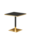 Tisch OMEGA 68x68 Anthrazit mit Goldener Kante