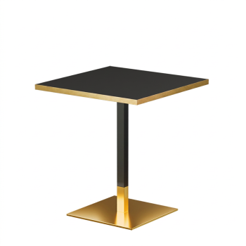 Tisch OMEGA 68x68 Anthrazit mit Goldener Kante
