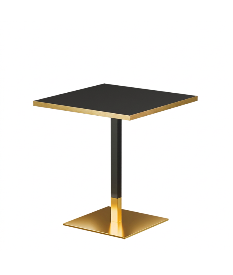 Tisch OMEGA 68x68 Anthrazit mit Goldener Kante