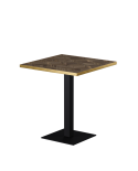 Tisch ALFA S 68x68 Walnuss mit Goldener Kante