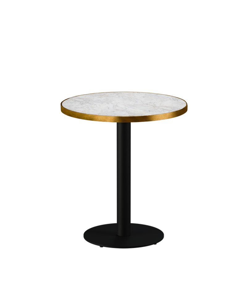 Tisch ALFA R fi 68 Crema Marmor mit Goldener Kante
