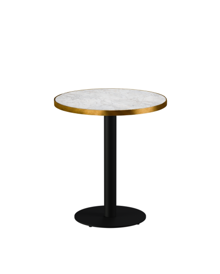 Tisch ALFA R fi 68 Crema Marmor mit Goldener Kante