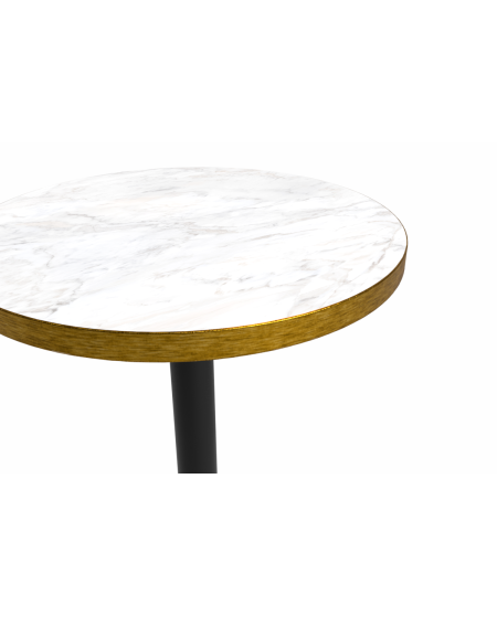 Tisch ALFA R fi 68 Crema Marmor mit Goldener Kante