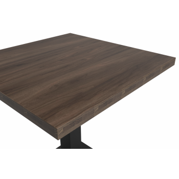 Tisch ALFA S 68x68 Südliche Walnuss mit Dark Wood-Kante