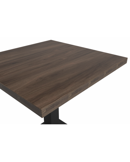 Tisch ALFA S 68x68 Südliche Walnuss mit Dark Wood-Kante