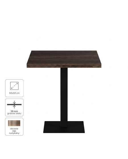 Tisch ALFA S 68x68 Südliche Walnuss mit Dark Wood-Kante