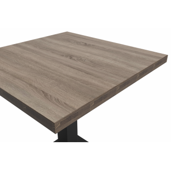Tisch ALFA S 68x68 Sonoma-Tabac Eiche mit Dark Wood-Kante
