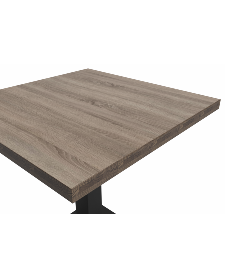 Tisch ALFA S 68x68 Sonoma-Tabac Eiche mit Dark Wood-Kante